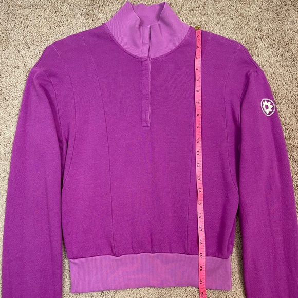 Nux LA Sleek Pullover Women’s 1/2 Button Snap Stretch Crop Sweatshirt Size Small - Picture 12 of 15